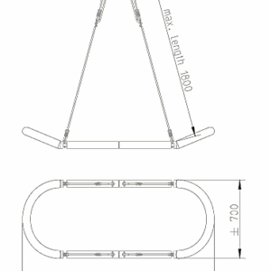 kétszemélyes fészekhinta rajz és méret